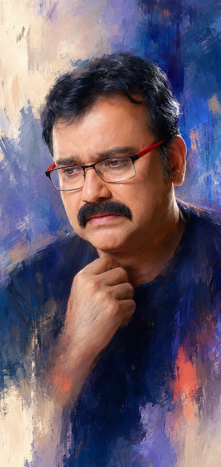 Emotional painted portrait of Actor Ramesh Donthula