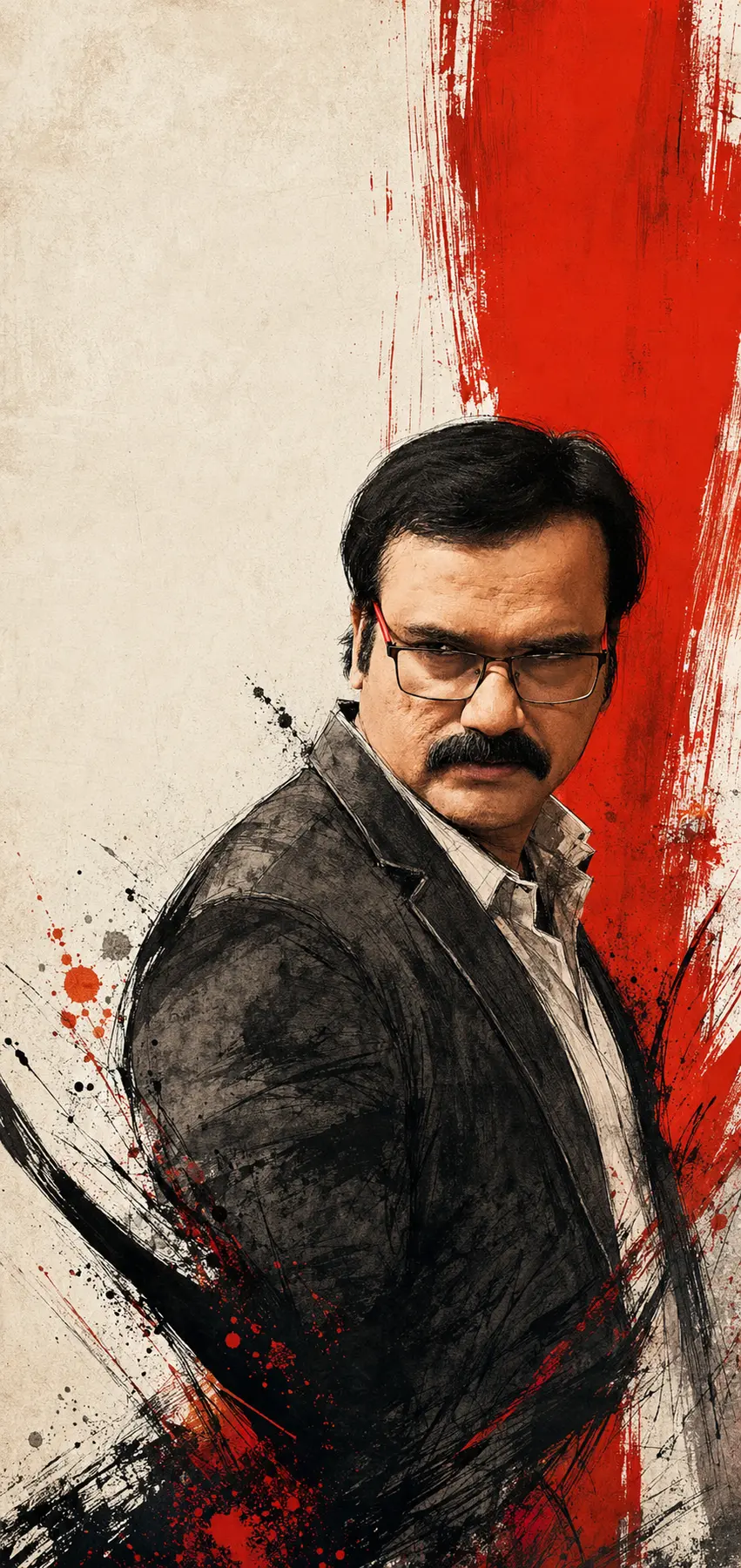 Intense illustrated portrait of Actor Ramesh Donthula